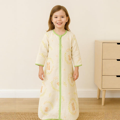 Lightweight Muslin Cotton Toddler Sleep Sack with Sleeves - Baby Wearable Blanket