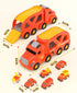 LADFAR 6 6 Set, 3 4 5 6 Construction Toy Trucks for Boys Girls, with Unique Music & Lights, Mini Pull-Back Vehicles