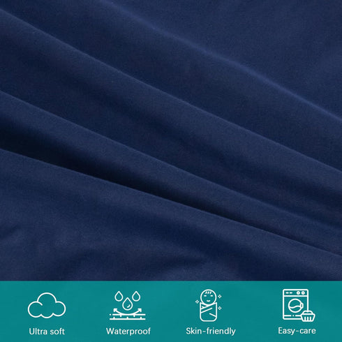 Changing Pad Cover Waterproof, 2 Pack Fitted Diaper Change Table Sheets for Baby Boys Girls, Navy