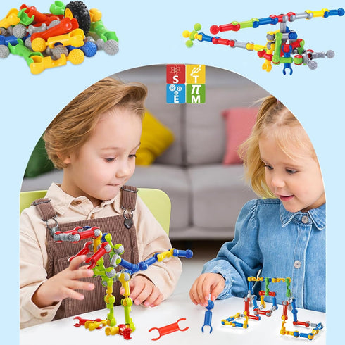 170 Pcs STEM Building Toys for Kids Ages 4-9 - Educational Construction Kit for Creative Games, Birthday Gifts