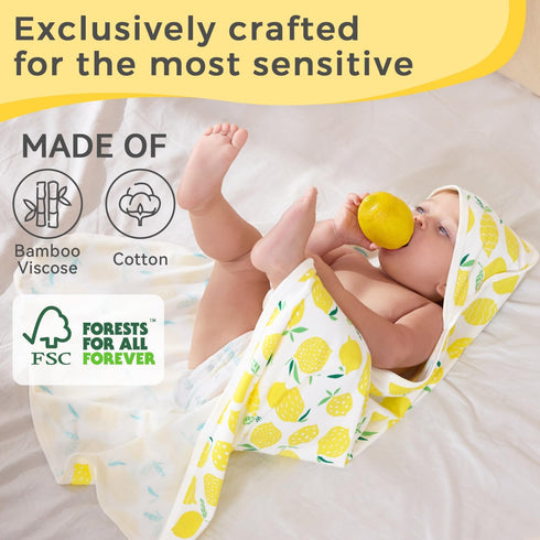 2 Pack 29x 29) Baby Hooded Towel,Viscose for Bamboo Baby Bath Towels Soft for Newborn, Baby Girls Shower Gifts, Bath