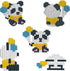 Larcele Micro Building Blocks Animal Set - DIY Mini 3D Building Toy Bricks (Balloon Panda, 295 Dots KLJM-10)