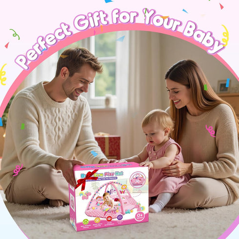 Windidi 9-in-1 Tummy 7 0-3-4-6-9-12 Unicorn Baby Gym Play Mat, Time Mat with Baby Toys, Washable Baby Activity Mat