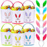 Domensi 12 Pcs Easter Basket Set for Kids Canvas Easter Baskets with