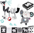 3 Pcs Car Seat Toys for Babies 0-6 Months, Black and White Hanging Rattle Toys for Crib Mobile, Infant Sensory