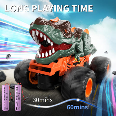 Bennol Remote Control Dinosaur Car Trucks for Kids 3-12, 2.4GHz RC Dino Car Toys for Indoor Outdoor Play