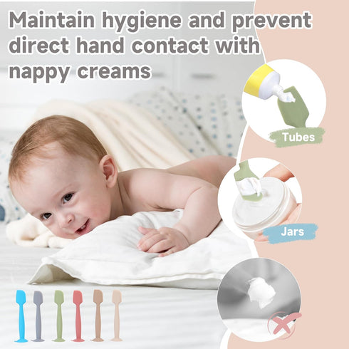 3 Pack babove Baby Diaper Cream Spatula Applicator Butt Paste Spatula Soft Silicone,Diaper Rash Cream Applicator, Baby