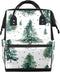 Hsnar Christmas Tree Green Waterproof Diaper Bag Backpack Large Capacity Baby Bag with