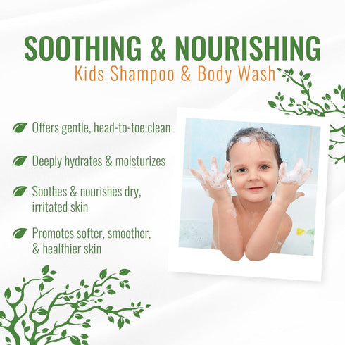 Wild Naturals Kids Shampoo and Body Wash, Hypoallergenic Baby Shampoo, Organic Baby Wash, Gentle for Sensitive Skin