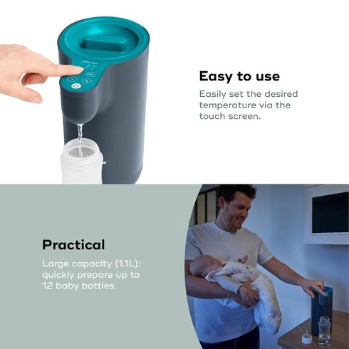 Babymoov Instant Baby Bottle Prep - Automatic Water Warmer & Dispenser for Fast & Easy Baby Formula Bottles (Stainless