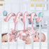 Infant Baby Pink Pig Spiral Activity Hanging Toys for Car Seat, Stroller Bar, Crib Mobile with Mirror