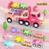1 2 3 7-in-1 1-2 2-3, 1 2 3+ newcrave Truck Toys for Year Old Girl, Carrier Cars Toys for Toddler Girls Age Princess