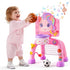 JMMICO 1 2 3 Toddler Basketball Hoop & Soccer Goal Activity Center, Interactive Toys with Light Music,Unicorn Toddlers