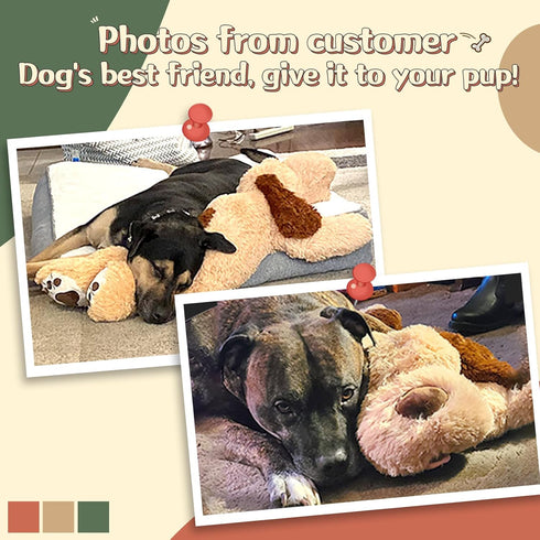 MorisMos Puppy Dog Stuffed Animal, 31 Inch Brown Plush Dog Pillow, Big Dog Plush Toy for Girls Kids