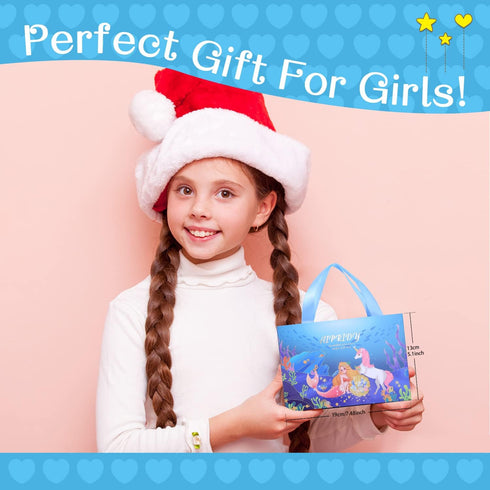 AIPRIDY Charm Bracelet Making Kit, Unicorn Mermaid Crafts Gifts Set for Girls 5-12 Years Old, 72 Pieces Mermaid Aqua