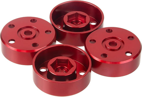 Aluminum Wheel Hex Hub Adapters for Tamiya Super ClodBuster Bullhead Upgrades (Red)