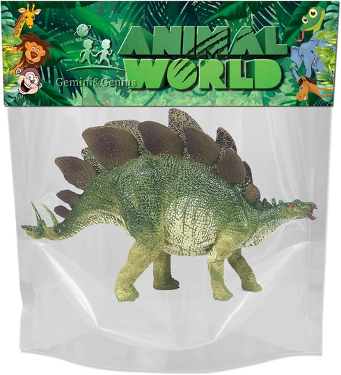 Gemini&Genius Stegosaurus Dinosaur Toy Figure - Green Dino Collection Action Figurine for Kids 4-12 Years Old