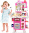 CUTE STONE Kids Kitchen Playset, Play Kitchen Set with Sound & Light,