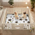 EtherSpher 50'' 50''con Black and White Illustration Design Stars Brown Large Stylish Baby Play Mat for Floor
