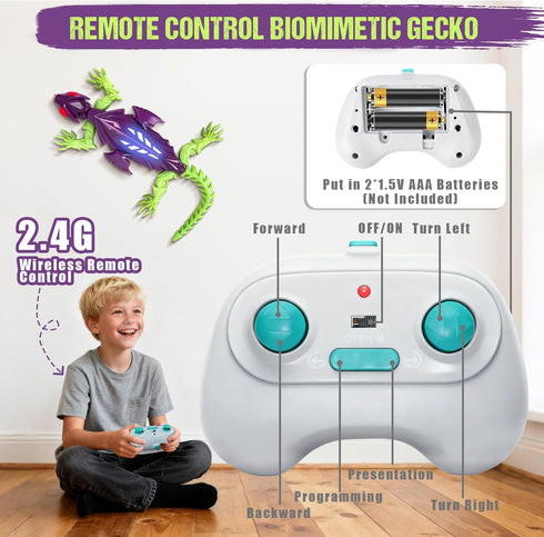 ORAANEYOYO 3+, Winged Flying Wall Climbing Gecko - Interactive RC Wall Crawler Robot Lizard,Geckos RC Toys for Boys
