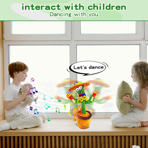 JAKCJFII 120 Talking Cactus Toy for Kids Boys and Girls, Adjust Volume Dancing Cactus Toy Singing Mimicking Recording