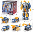 Set, 5-in-1 3 4 5 6 7 Construction Trucks Toy Dinosaur Vehicles Magnetic Educational STEM Building Car Kit, Transform