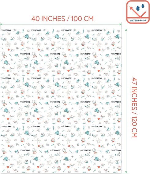 10 40"x47" Minimono Baby Splat Mat for Under High Chair - Pcs Disposable and Waterproof Splash Mats - Multipurpose