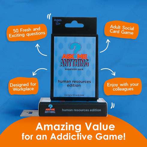 Ultimate HR Training & Team Building Card Game - HR Edition, Blue, 50 Cards