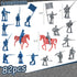LovesTown 82PCS Civil War Soldier Toys, 40 Blue and 40 Gray Uniform Action Figures with Rideable Horses for Kids