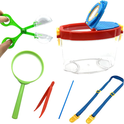 Bug Catcher Kit, Outdoor Nature Explorer Kit with Tweezers, Magnifying Glass, Science Educational Bug Observation
