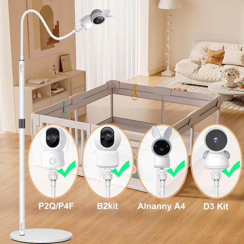 Derebir 2K A4 /1M/3QM/P2Q/B2/P2F (62.2 inch) Upgraded Floor Baby Monitor Mount Stand Compatible with ARENTI Alnanny