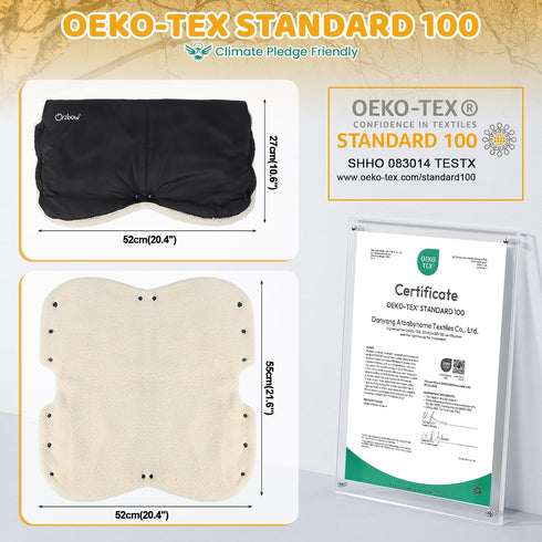 Cozy Orzbow Winter Stroller Gloves, Waterproof Mittens for Cold Weather With Berber Fleece, Universal Anti-freeze Hand