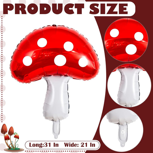 28 31 21 Inch Pcs Mushroom Birthday Party Decorations Hanging Swirls Foil Balloons x Air Floating Balloon Fairy