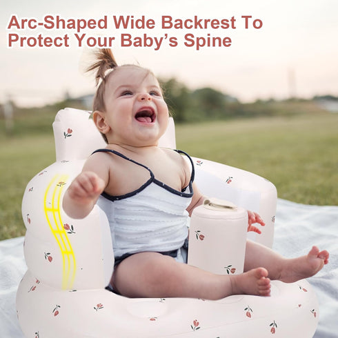 3 Summer AirSwim Inflatable Baby Chair, Inflatable Baby Seat for Babies Months and Up, Blow Up Chair with Built in Air