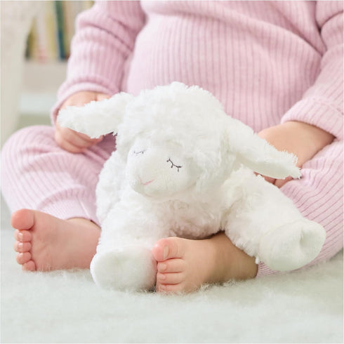 GUND Baby Sustainable Lamb Rattle, Plush Winky Lamb Stuffed Animal, 100% Recycled Materials, 7” Sensory Toy for Babies