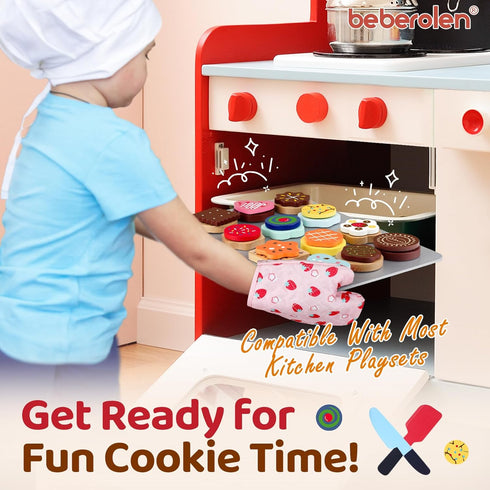 Set 1-3 3 4 5 Wooden Cookie Play Food for Kids Kitchen Accessories Food Toys for Toddlers Pretend Play Slice and Bake