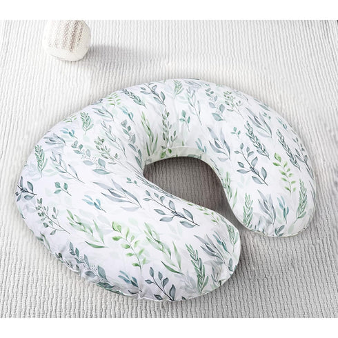 DILIMI Newborn Lounger Pillow Cover - Soft Green Leaf Design