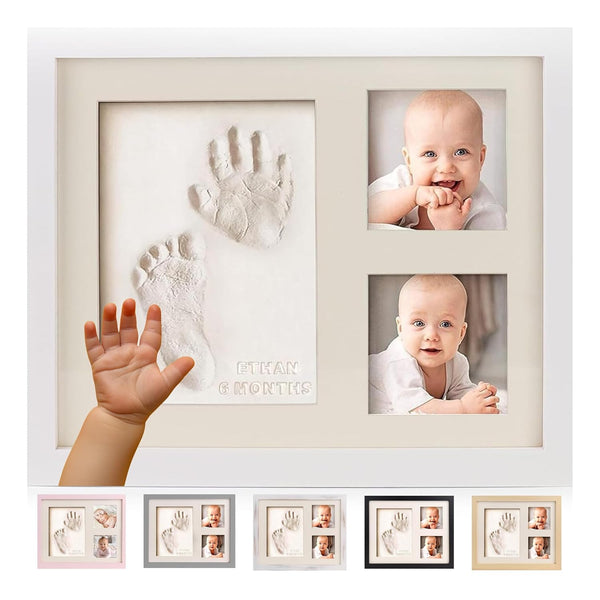 Bubzi Co Baby Hand & Footprint Kit, Clay Handprint Keepsake Frame, Newborn