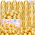SevenQ Easter Eggs Empty 100Pcs, Fillable Plastic Golden Eggs for Easter Basket