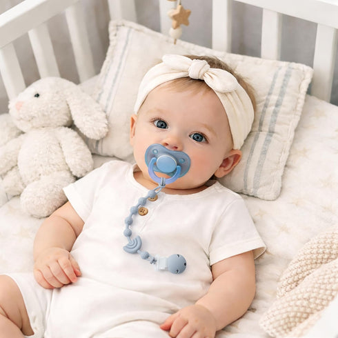 Set 3 Baby Pacifier Clips One Piece Binky Clip Holder Silicone Teether Clip Pacifier Straps with Clip Baby Teether Toys