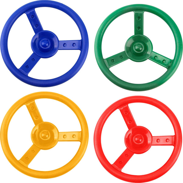 Steering Wheel Playset - Plastic Swingset Steering Wheel for Kids Outdoor Garden Playground Accessories (Red, Blue,