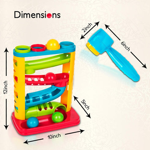 Hammer 1 2 3 Durable Pound A Ball Toys for Toddler, Stacking, Learning, Active, Early Developmental Montessori Toys