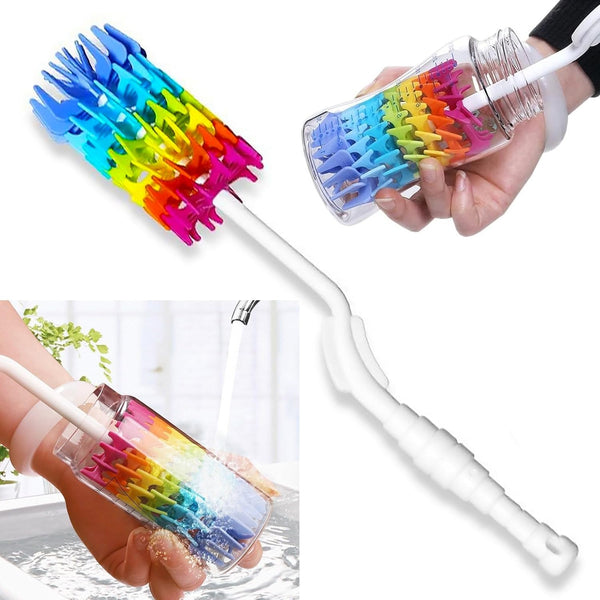 Rayhee Bottle Brush Cleaner-Baby Milk Bottle Cleaner Soft Silicone Bottle Brusher /