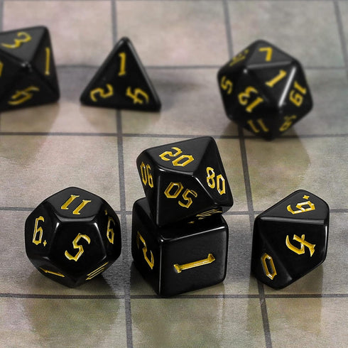 CiaraQ DND Polyhedral Dice Set with Dice Bag for Dungeons and Dragons RPG Table Games