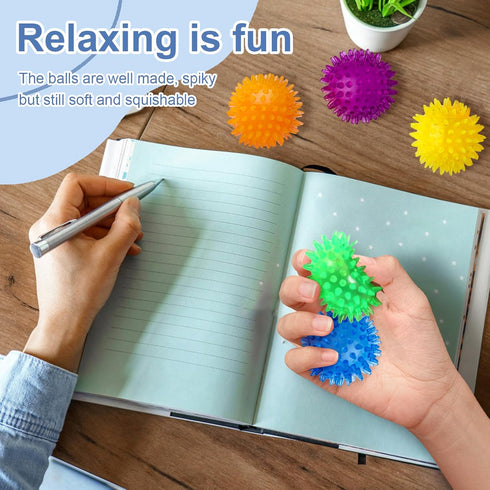 AHHSOY 18pcs Fidget Spiky Ball Toys Stress Relief Sensory Toy for Kids Adults Toddlers, Squishy Squeeze Ball for Party
