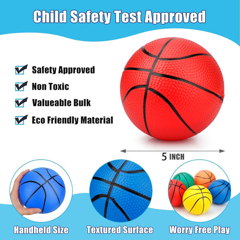 5 Inch Foam Mini Basketballs for Indoor Mini Hoops Set, Soft Squishy Balls, Great Sport Gift for Adults & Kids