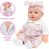 12" Playset 6 12 Inch Ecore Fun Baby Doll and Clothes Accessories - Pcs Doll with Pink Romper Outfit, Headband, Socks