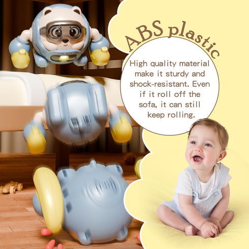360 Tummy Rolling Baby Toy Crawling Toys, Baby Musical Toys Rolling Bouncing Time Toys Bear Walking Moving Infants Toy