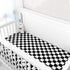 Set Checkered Nursing Pillow Cover & Crib Sheets for Boys and Girls - Black