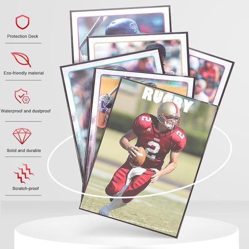 1200 Pcs Black Card Sleeves for Trading Cards, Soft Clear Card Protective Sleeves Deck Card Protectors Fit for Baseball